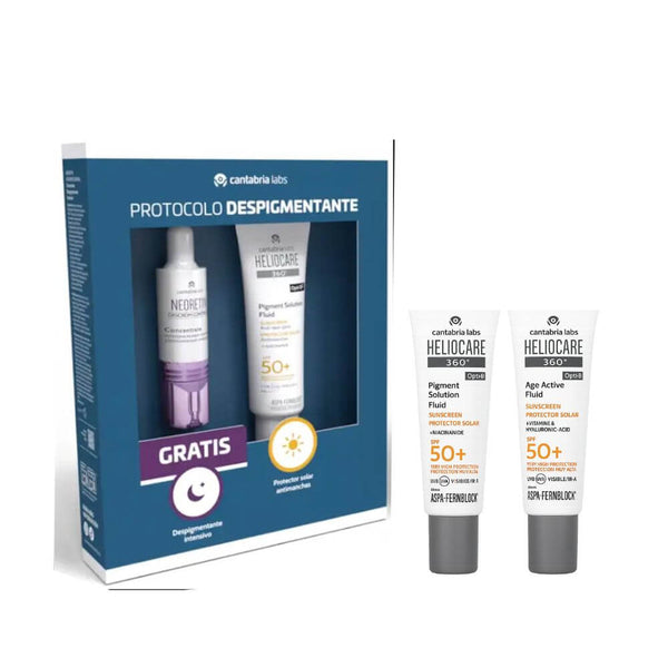 Cantabria Heliocare 360º Pigment Solution Fluid 50+50 ml + Regalo Neoretin Discrom Control Concentrate Despigmentante Intensivo 10 ml  + Regalo Protector Age Fluid y Pigment Fluid 3 ml