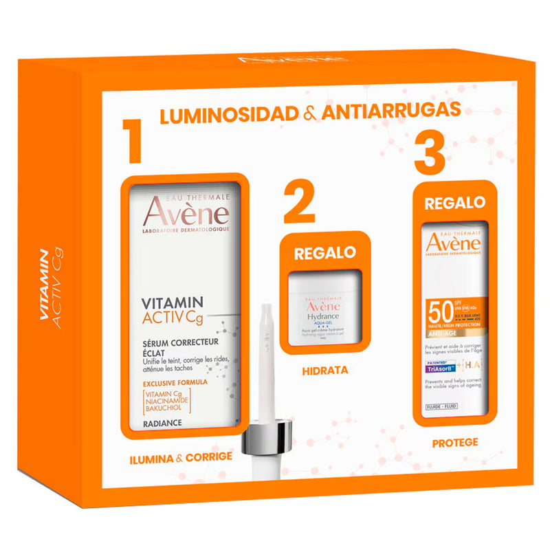 Avene Vitamin Activ Cg Sérum Luminosidad Corrector 30 ml + Regalo Crema Hydrance Aqua Gel  7 ml y  Fluido Antiedad  Spf50 5 ml