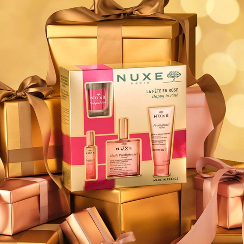 Nuxe La Fete en Rose Huile Flórale 100 ml + Gel Ducha + Perfume + Vela Pack