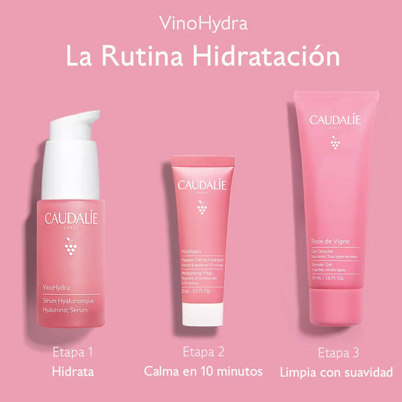 Caudalie Vinohydra Sérum Sos Hidratante 30 ml+ Mascarilla 15ml + Gel Ducha Rose 50 ml Pack