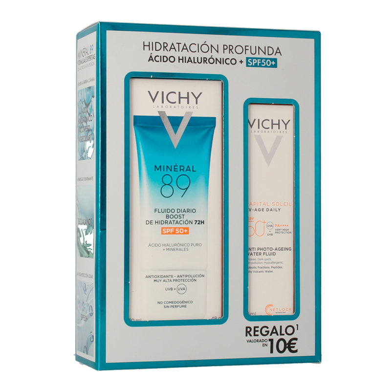 Vichy Mineral 89 Crema Boost Ligera 50 ml Regalo Uv-Age Daily Sin Color 15 ml