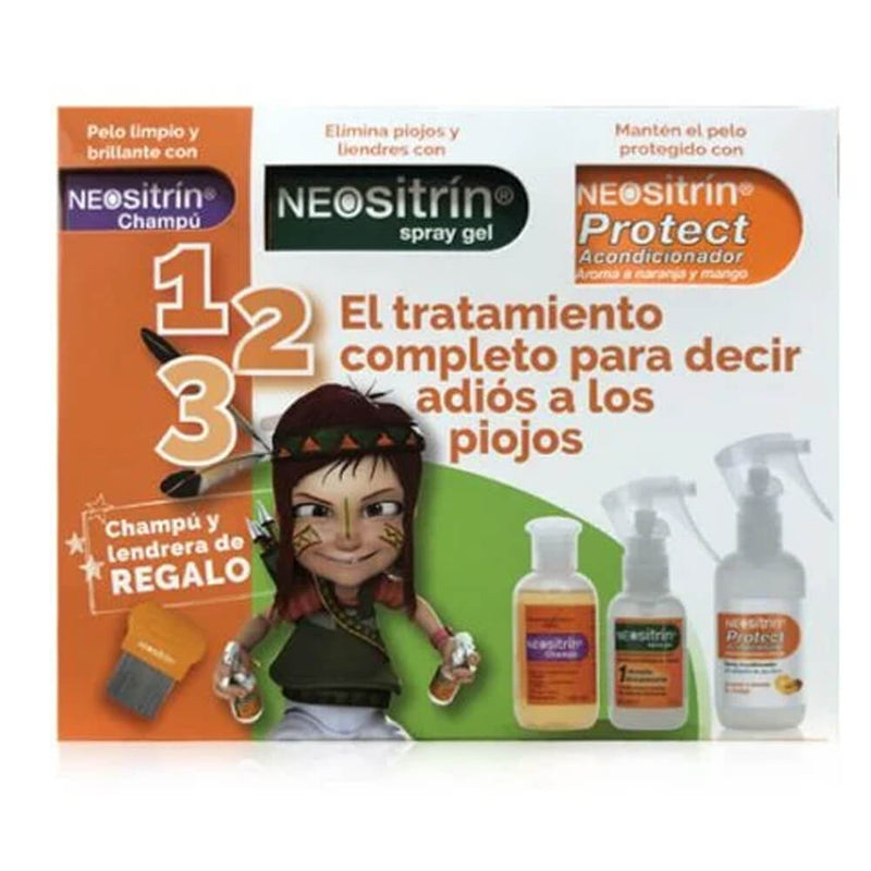 Neositrin Spray Gel 60 ml + Protect Acondicionador 100 ml + Regalo Champú y Liendrera