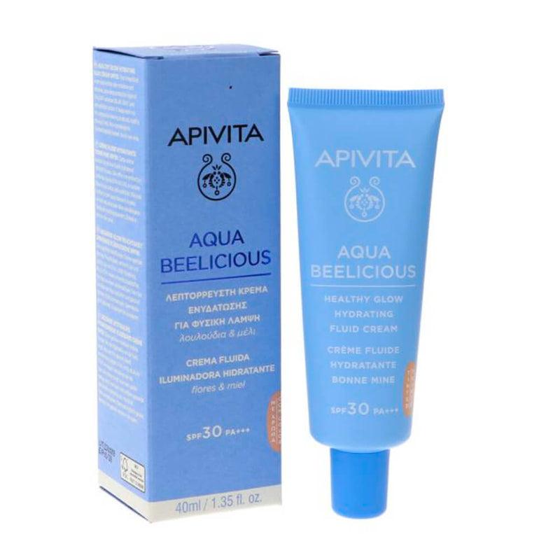 Apivita Aqua Beelicious Crema Fluido Hidratante Color 40 ml + Regalo Aqua Belicious Perfecting Hydrating Toner 50 ml + Gel Cleasing Black 15 ml Pack