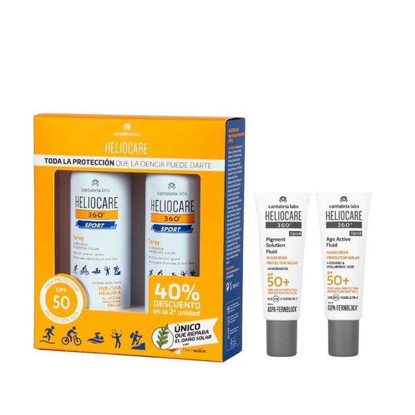 Cantabria Heliocare 360º Spf 50 Sport Spray 100 ml Duplo + Regalo Protector Age Fluid y Pigment Fluid 3 ml