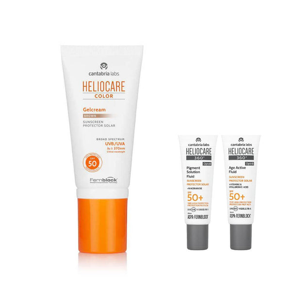 Heliocare Spf 50+ Gel-Crema Brown 50 ml + Regalo Protector Age Fluid y Pigment Fluid 3 ml