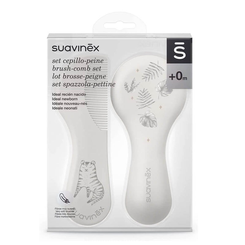 Suavinex  Cepillo Y Peine Infantil Soft Blanco-Gris