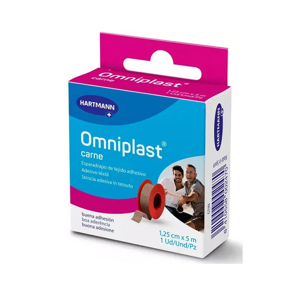 Omniplast Esparadrapo Hipoalergico Tela Color Carne 1.25 cm X 5 Metros