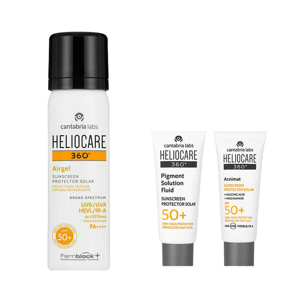 Heliocare 360° Spf 50+ Airgel 60 ml + Regalo Pigment Fluid 3 ml y Acnimat Spf50+ 5 ml