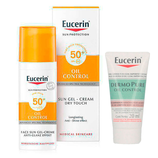 Eucerin Solar Spf50+ Gel-Creme Rostro 50 ml + Regalo Dermopure Oíl Control 20 ml