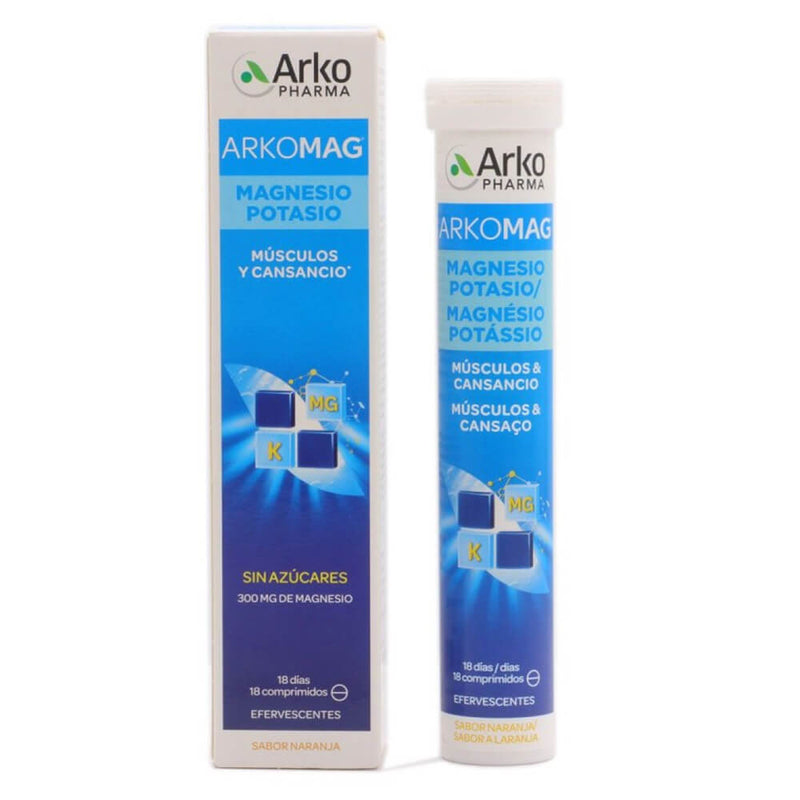 Arkomag Magnesio + Potasio 18 Comprimidos Efervescentes Naranja