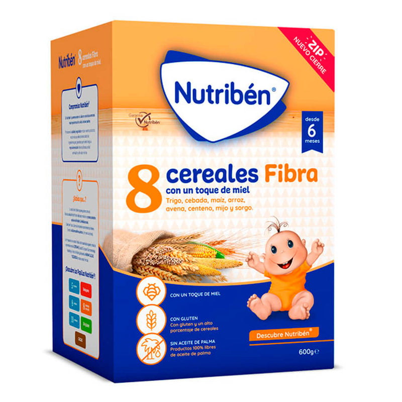 Nutribén Papilla 8 Cereales Miel Fibra 600 gr