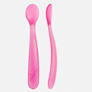 Chicco Cuchara Silicona Infantil Rosa +6M 2 Unidades