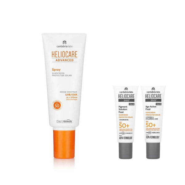Heliocare Spf 50+ Spray 200 ml + Regalo Protector Age Fluid y Pigment Fluid 3 ml