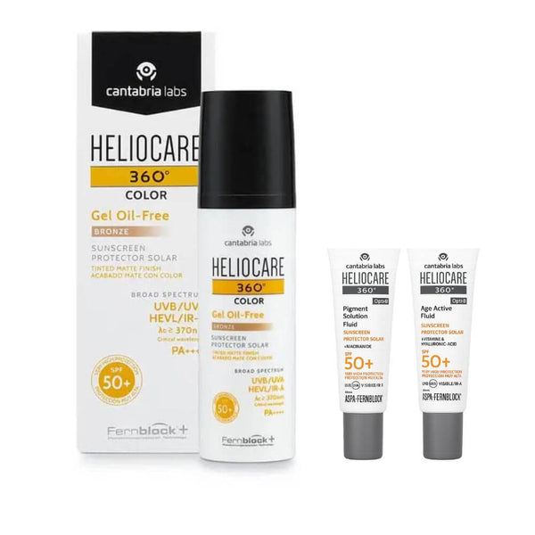 Heliocare 360° Spf 50+ Gel Oil-Free Bronze 50 ml + Regalo Protector Age Fluid y Pigment Fluid 3 ml