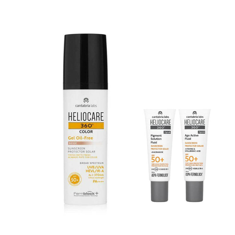 Heliocare 360° Spf 50+ Gel Oil-Free Beige 50 ml + Regalo Protector Age Fluid y Pigment Fluid 3 ml