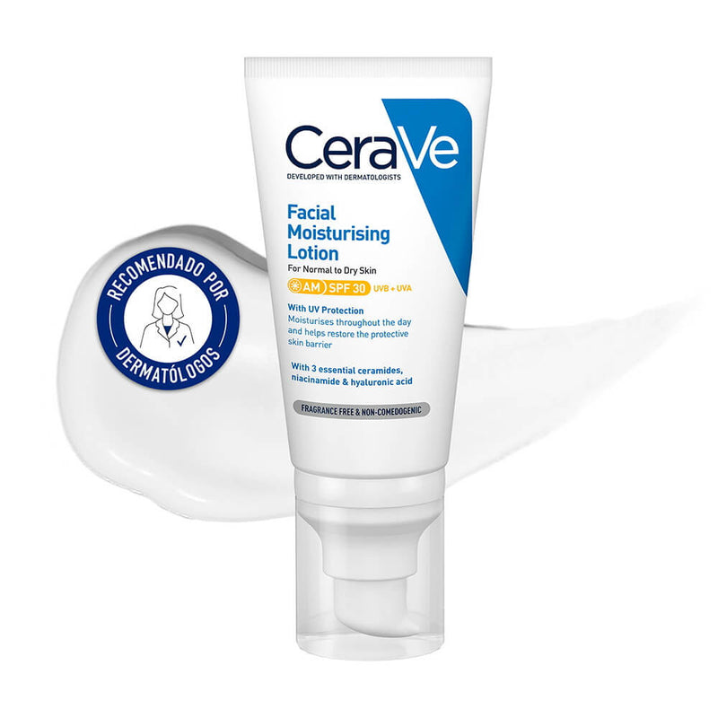 Cerave Loción Hidratante Facial Spf30 52 ml + Regalo Pomada Reparación Intensa 3 ml