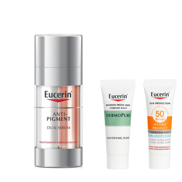 Eucerin Anti-Pigment Dual Sérum 30 ml + Regalo Fluido Matificante Dermopure 5 ml y Solar Hydro Protect 5 ml