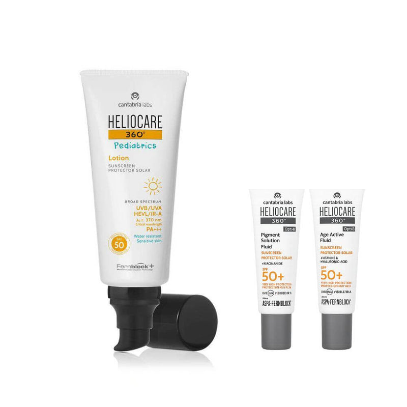 Heliocare 360° Spf 50+ Pediatrics Lotion 200 ml + Regalo Protector Age Fluid y Pigment Fluid 3 ml
