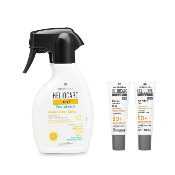 Cantabria Heliocare 360º Spf50 Pediatrics Atopic Lócion Spray 250 ml + Regalo Protector Age Fluid y Pigment Fluid 3 ml