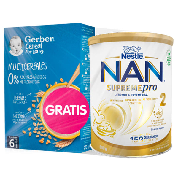 Nestle Nan Supreme 2 800 gr +  Regalo Gerber Multicereales 270 gr