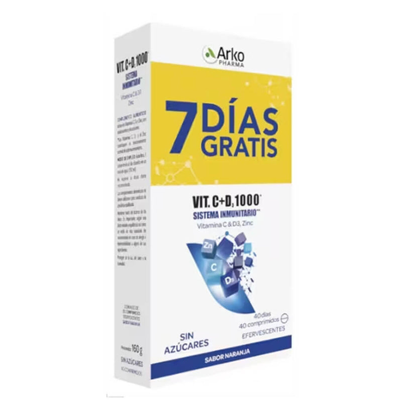 Arkopharma Vitamina C + D3 1000 40 Comprimidos Efervescentes