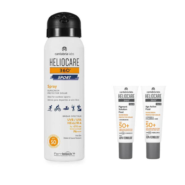 Heliocare 360° Spf 50+ Sport Spray 100 ml + Regalo Protector Age Fluid y Pigment Fluid 3 ml