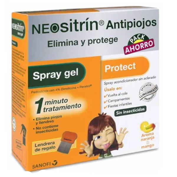 Neositrin Pack Spray Gel + Protect Acondicionador Envase 60 ml + Regalo Lendrera