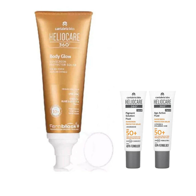 Heliocare 360º Body Glow Spf 50+ 100 ml + Regalo Protector Age Fluid y Pigment Fluid 3 ml