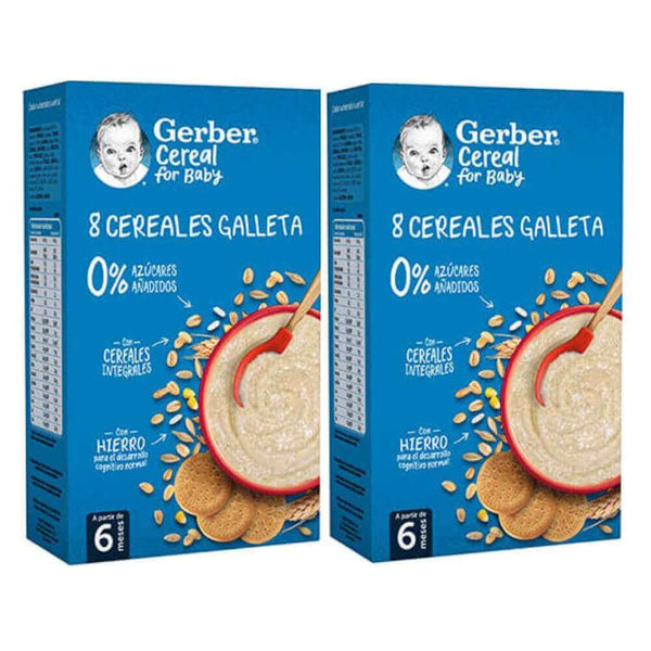 Nestle Gerber 8 Cereales Con Galleta 475gr Duplo Pack