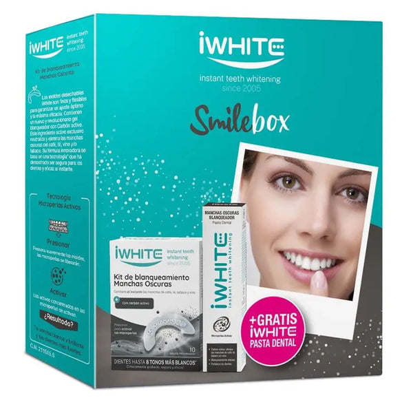 Iwhite Kit Blanqueamiento Manchas Oscuras 10 Moldes + Regalo Pasta Dental  75 ml Pack