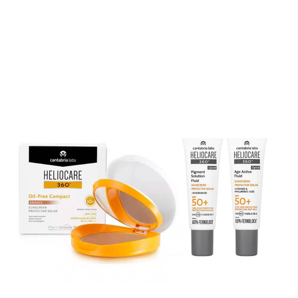 Cantabria Heliocare 360º Spf50+ Oil-Free Compact Bronze 10 gr + Regalo Protector Age Fluid y Pigment Fluid 3 ml