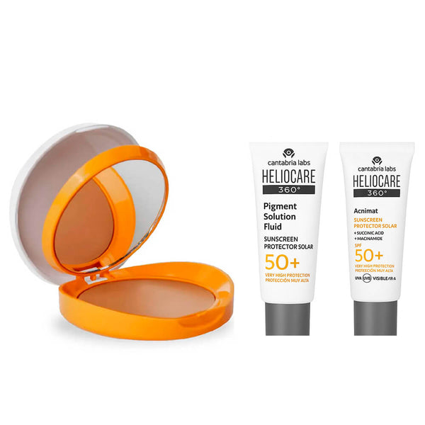 Cantabria Heliocare 360º Spf50+ Oil-Free Compact Beige 10 gr + Regalo Pigment Fluid 3 ml y Acnimat Spf50+ 5 ml