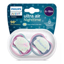 Philips Avent Chupete Ultra Air Nocturno Niña 6-18M 2 Unidades