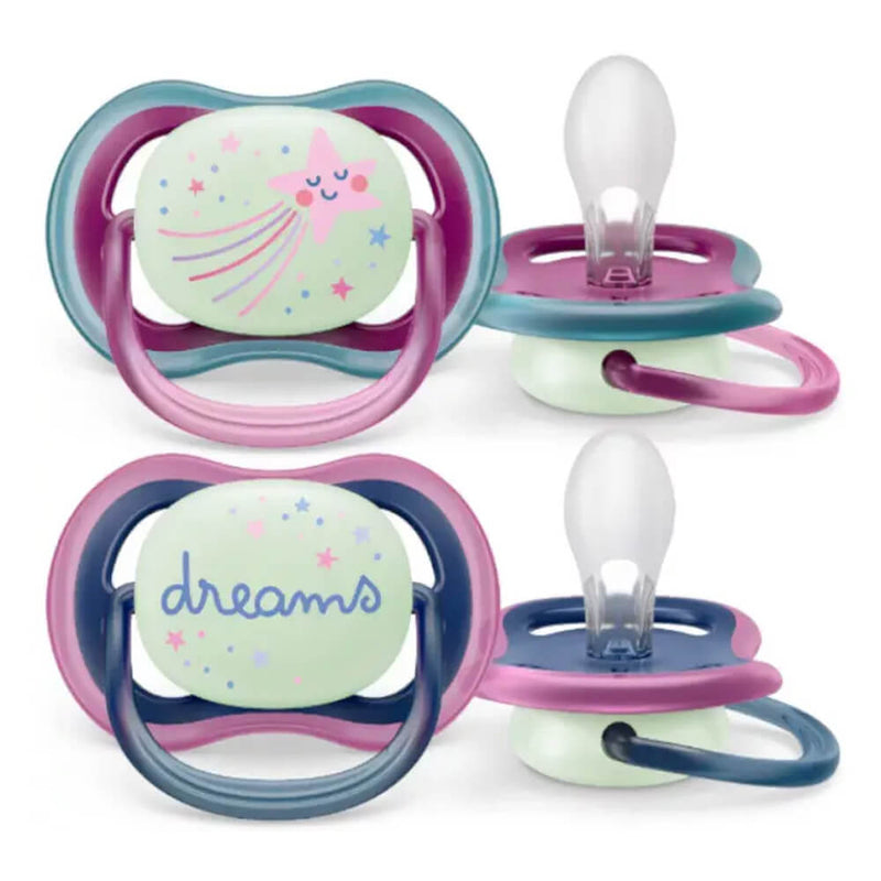 Philips Avent Chupete Ultra Air Nocturno Niña 6-18M 2 Unidades