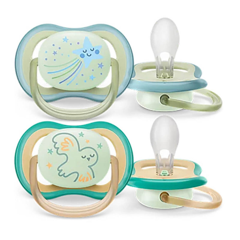 Philips Avent Chupete Ultra Air Night Estrella/Pajaro 0-6M Niño 2 Unidades