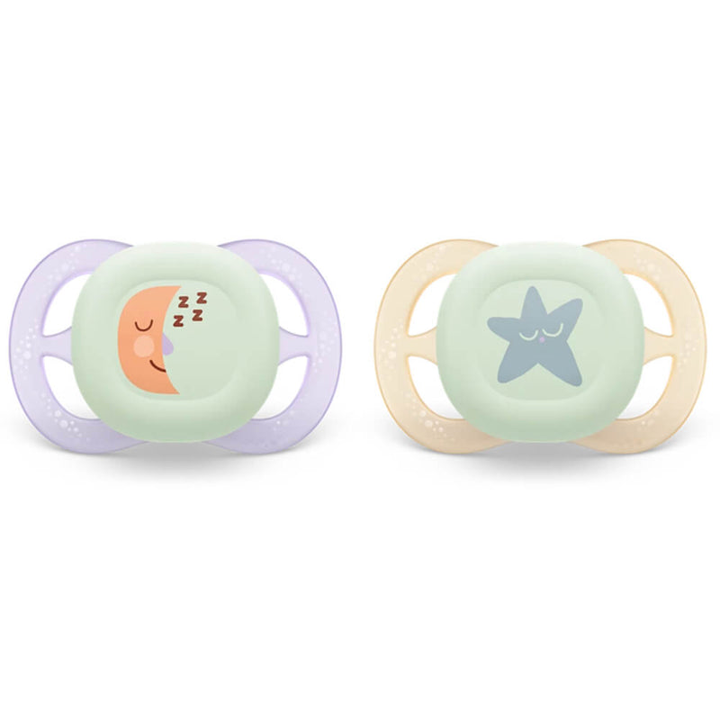 Philips Avent Chupete Silicona Ultra Start Noche Niña 0-2M 2 Unidades