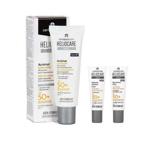 Heliocare 360º Spf 50+ Acnimat Protector Solar 1 Envase 50 ml + Regalo Protector Age Fluid y Pigment Fluid 3 ml