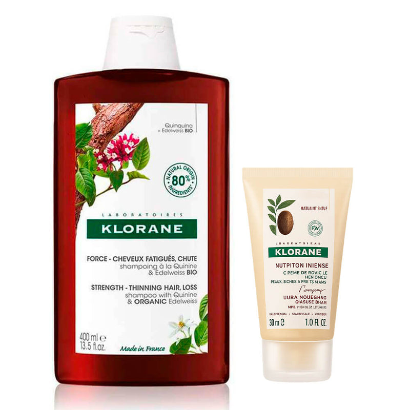 Klorane Quinina Champú 400 ml + Regalo Crema de Ducha Nutrition Intense 30 ml