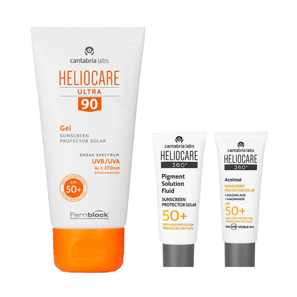 Heliocare Spf 90 Ultra Gel 50 ml + Regalo Pigment Fluid 3 ml y Acnimat Spf50+ 5 ml