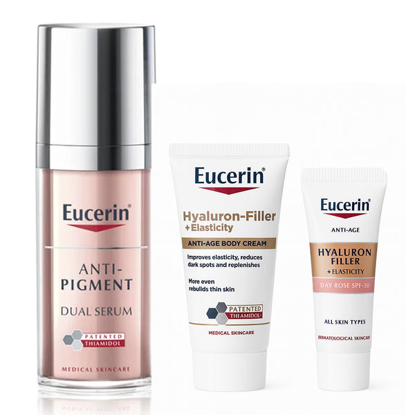 Eucerin Antipigment Dual Sérum 30 ml + Regalo Eucerin Hyaluron-Filler  Elasticity Crema Corporal Anti-Edad 20 ml y Eucerin Hyaluron-Filler Crema De Dia Rose Fps 30 7 ml