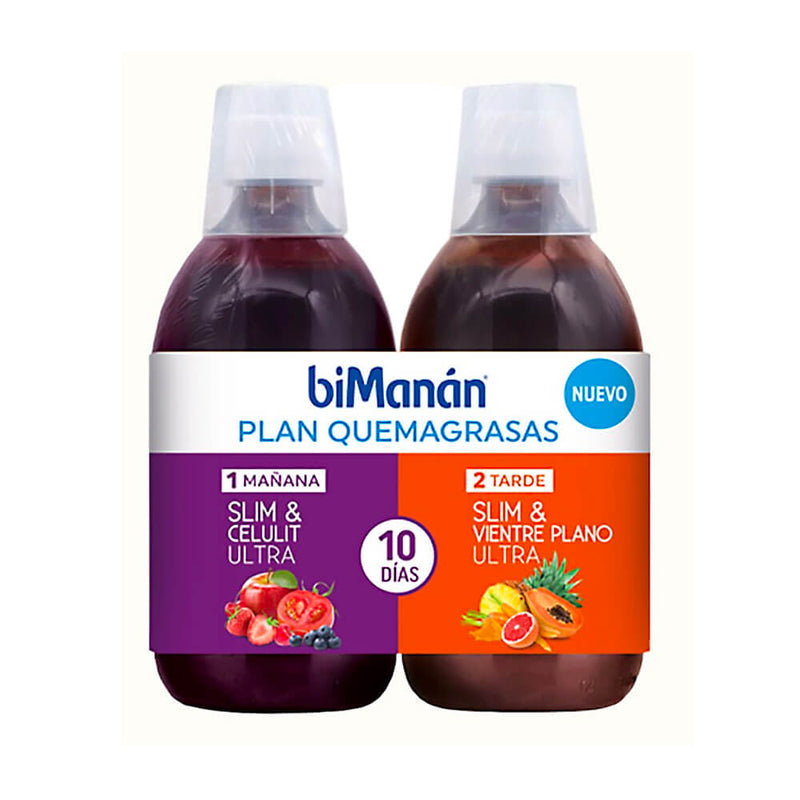 Bimanán Plan Quemagrasas 10 Días Slim Celulit 500 ml + Vientre Plano 500 ml Pack