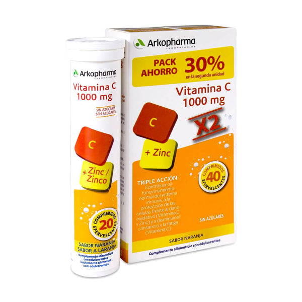 Arkovital Vitamina C 1000 Mg 20 Comprimidos Efervescentes Duplo