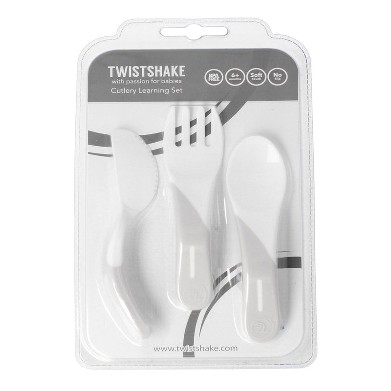 Twistshake Set Cubiertos Aprendizaje +6M Blanco