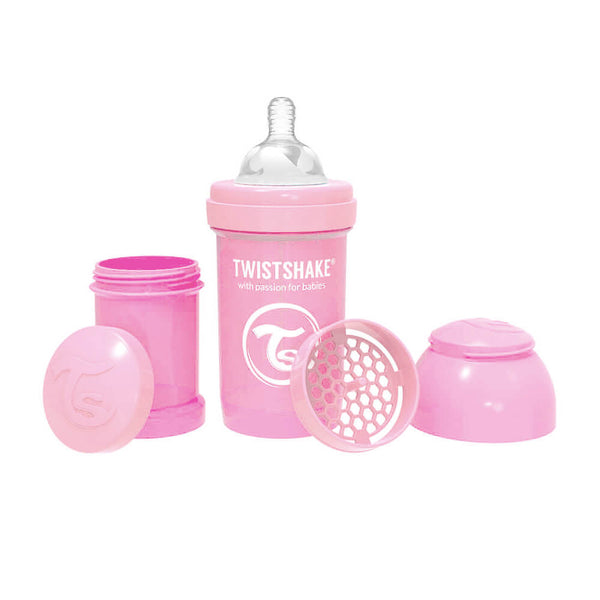 Twistshake Biberón Anticólico Rosa Talla S +0M 180 ml