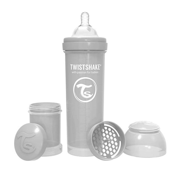 Twistshake Biberón Anticólico Gris Talla L +4M 330 ml