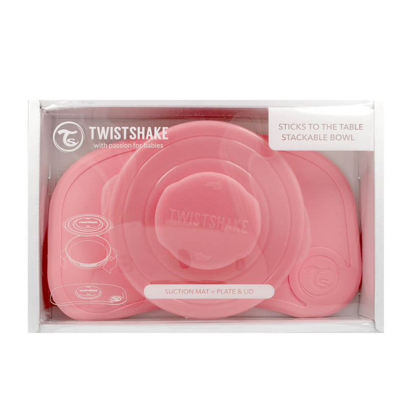Twistshake Click-Mat Mini Mantel + Plato Rosa