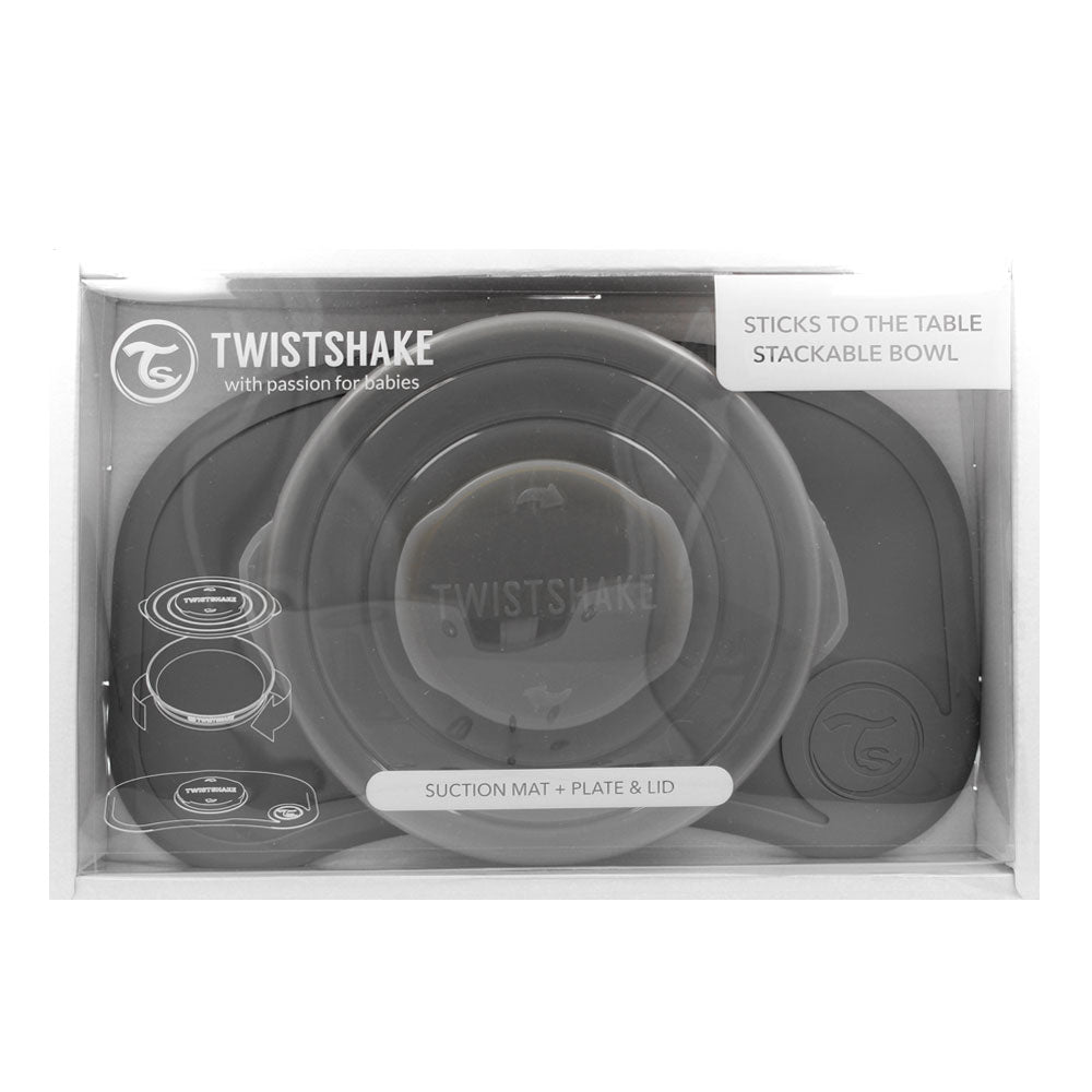 Twistshake Click-Mat Mini Mantel + Plato Gris