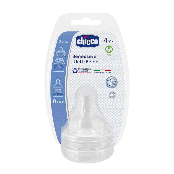 Chicco Tetina Silicona Rápido +4M 2 Unidades