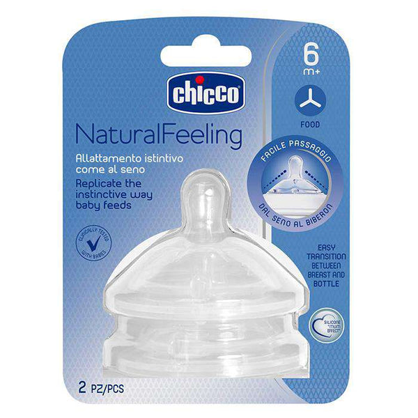 Chicco Tetina Silicona Natural Feeling Papilla +6M 2 Unidades