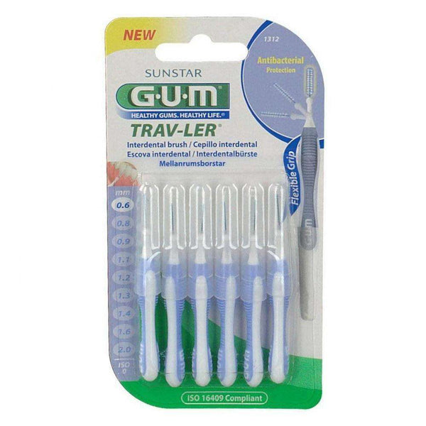 Gum Traveler Cepillos Interdentales Viaje 0.6 Mm 6 Unidades